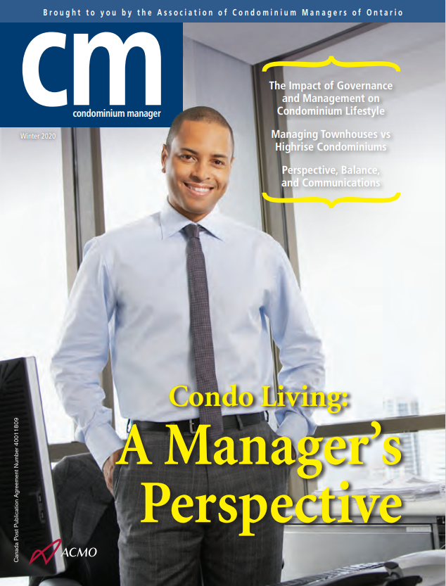 Magazine Cover Condominium Manager magazine feature
